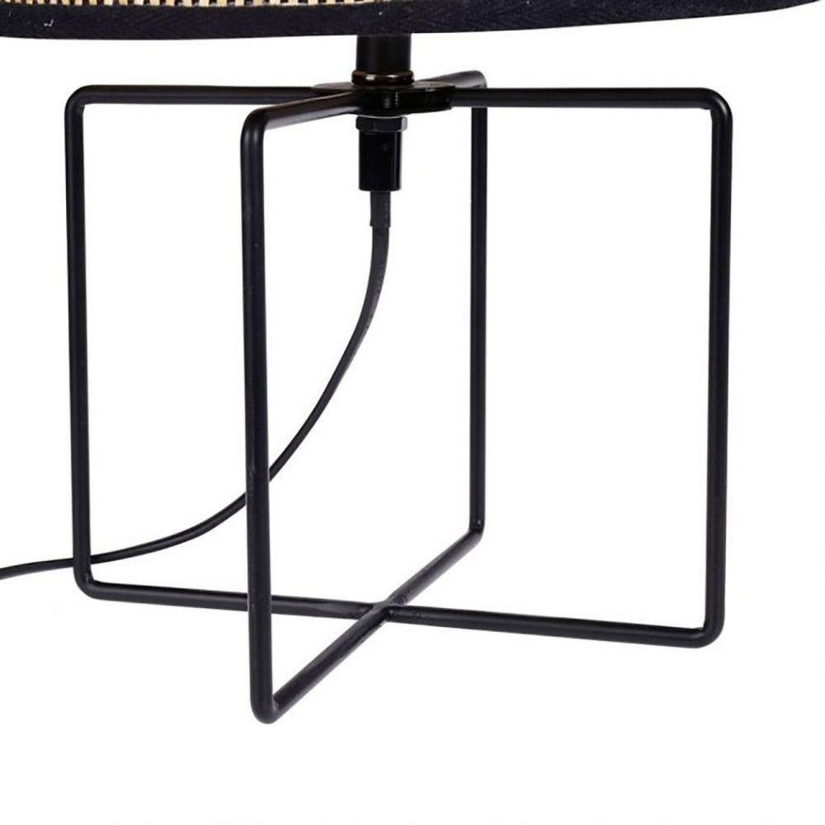 OSTARIA Lampe métal rotin Yuca noir