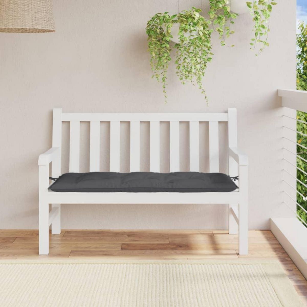 VIDAXL Coussin de banc de jardin anthracite melange 120x50x7 cm tissu