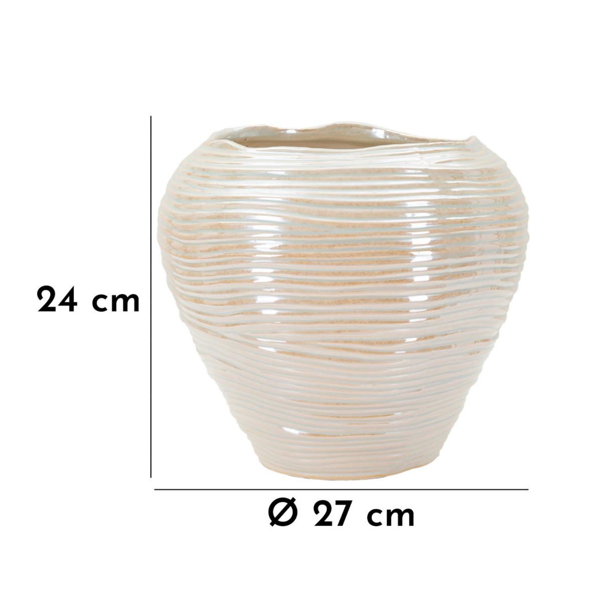 Voir la diapositive 5 : Paris Prix Vase rond en céramique  perly  27cm blanc