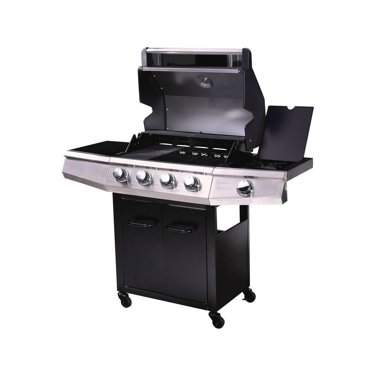 Habitat et Jardin Barbecue gaz  Bingo 5  - 5 Brûleurs dont 1 latéral - 15.2kW + Housse protection - Noir