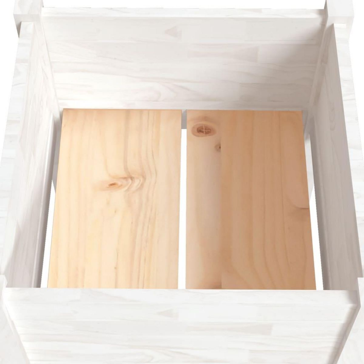 VIDAXL Jardiniere Blanc 50x50x70 cm Bois de pin massif