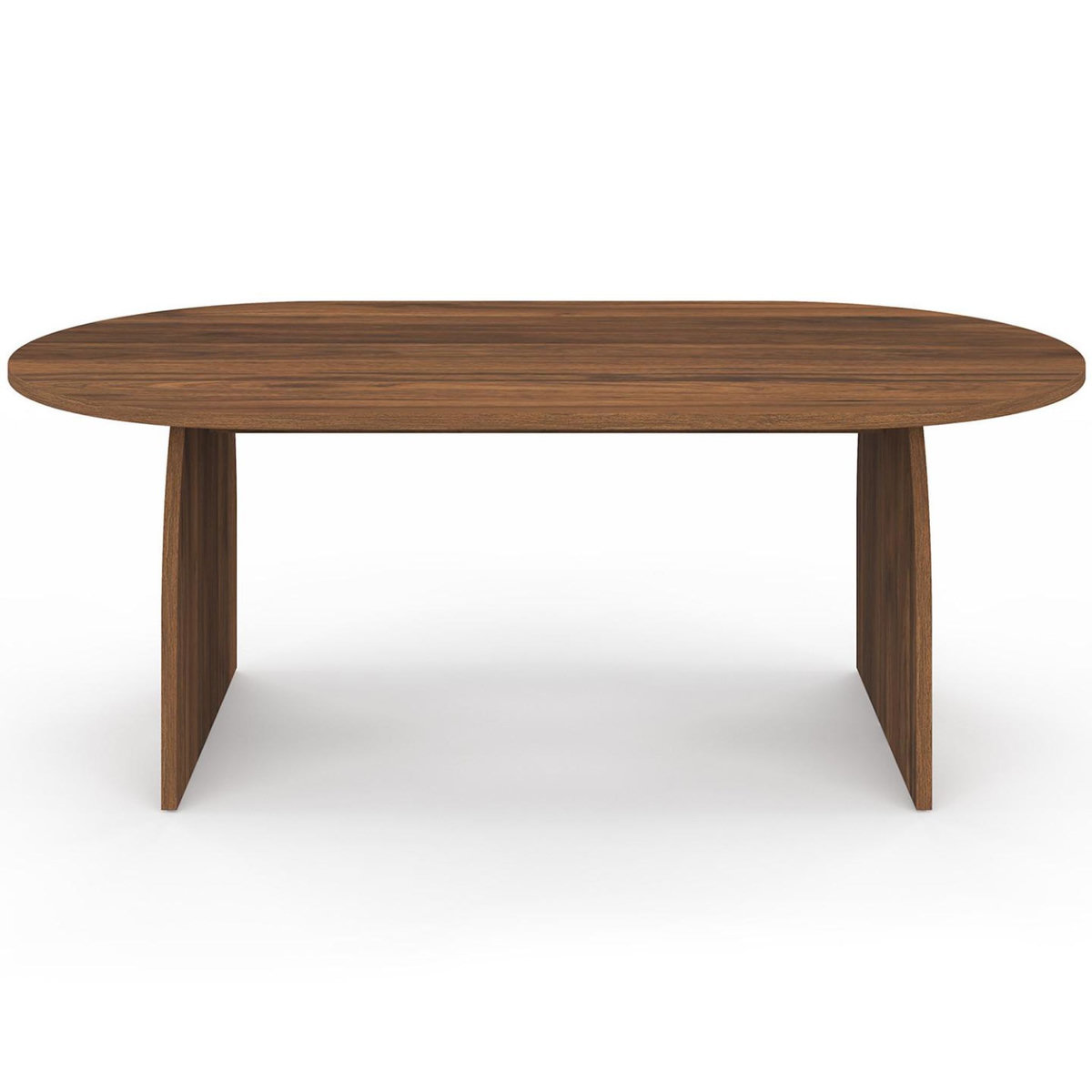 ID MARKET Table basse japandi ovale EDITH 110 cm bois effet noyer