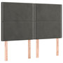 Voir la diapositive 4 : VIDAXL Tete de lit a LED Gris fonce 144x5x118/128 cm Velours