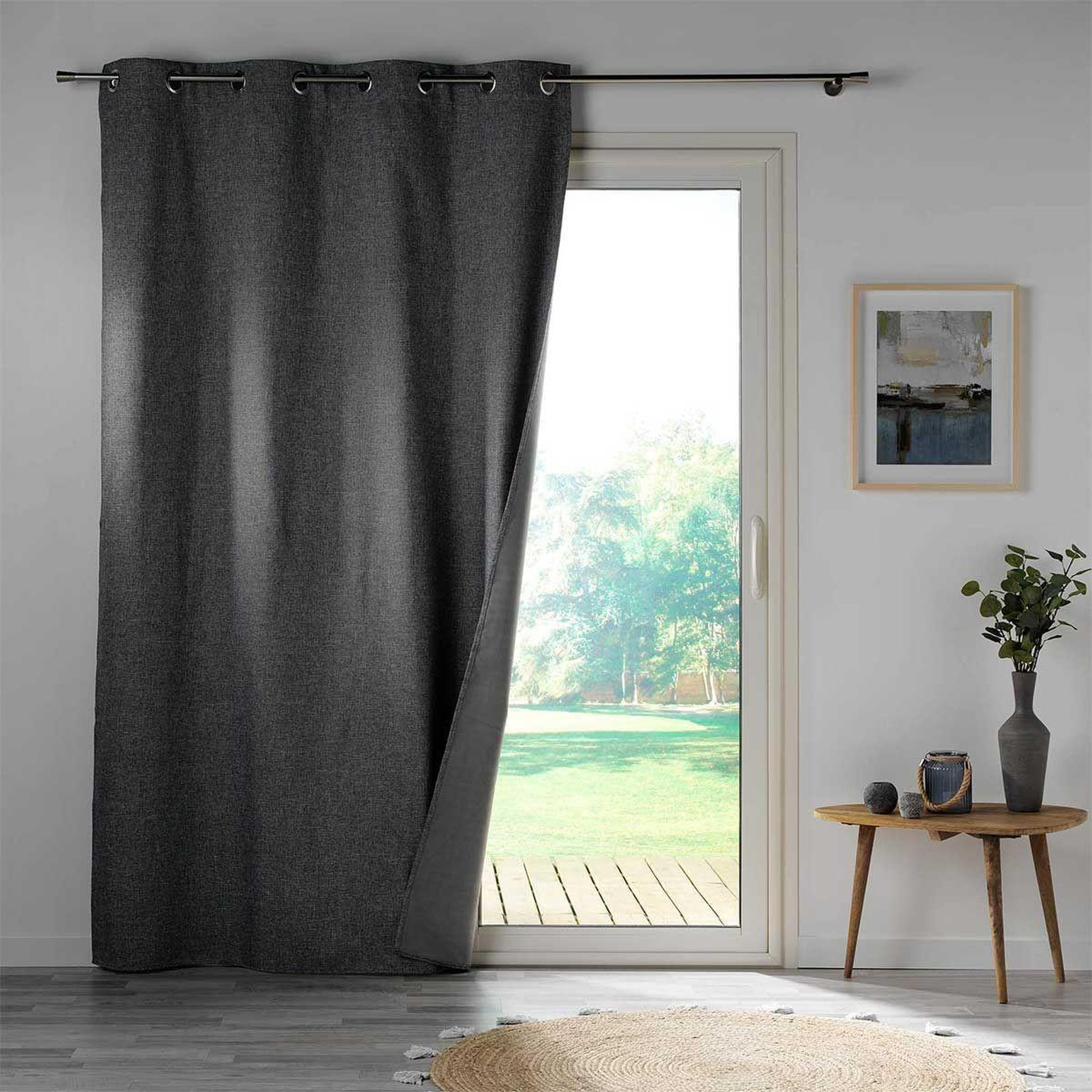 Voir la diapositive 3 : Douceur d'Intérieur Rideau occultant à œillets  crépuscule  140x260cm anthracite