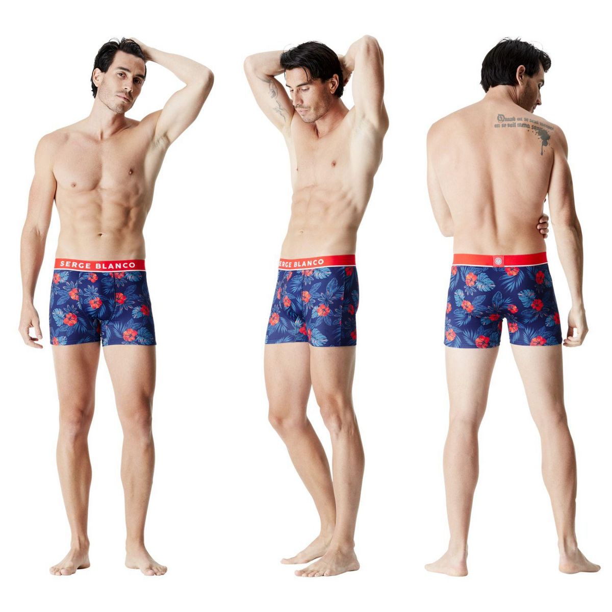 SERGE BLANCO Lot de 3 boxers homme Sublimation