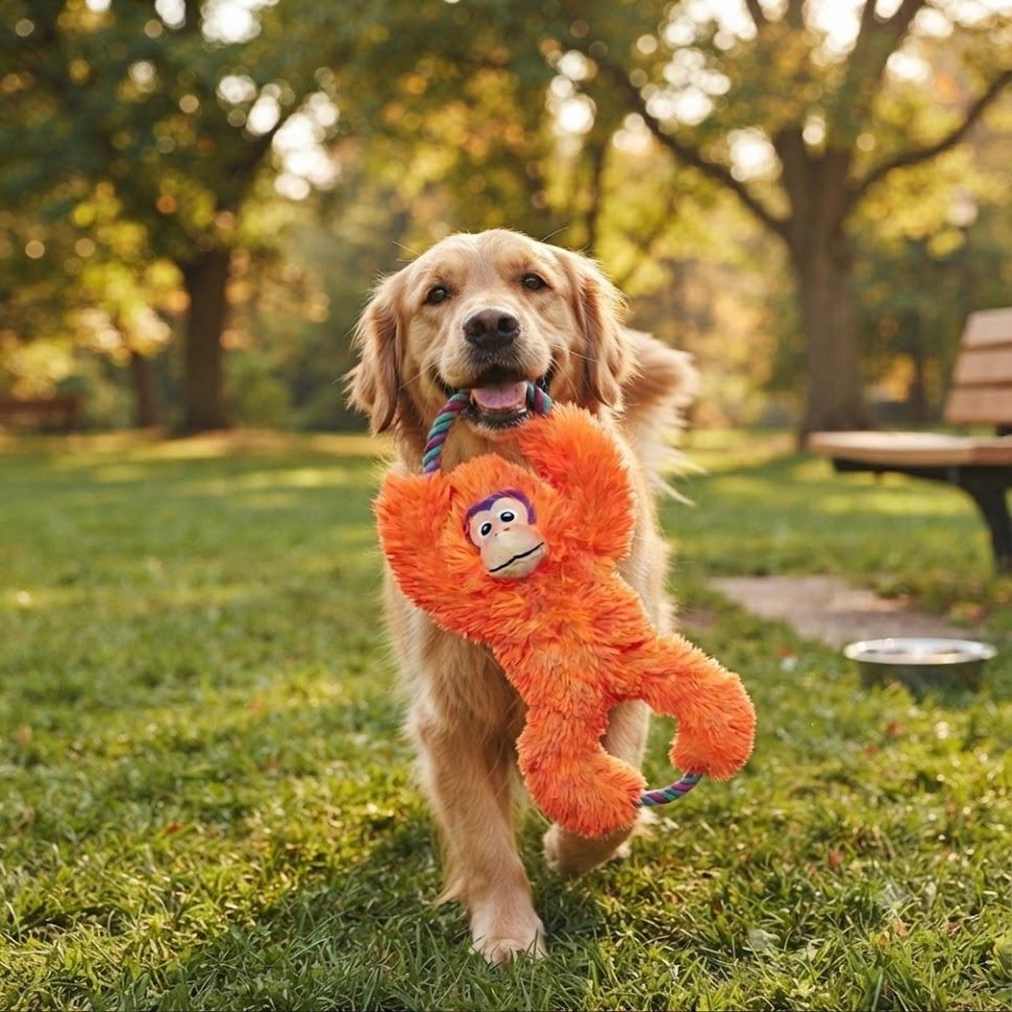 Voir la diapositive 2 : Eden Jeu pour chien tuggz singe orange