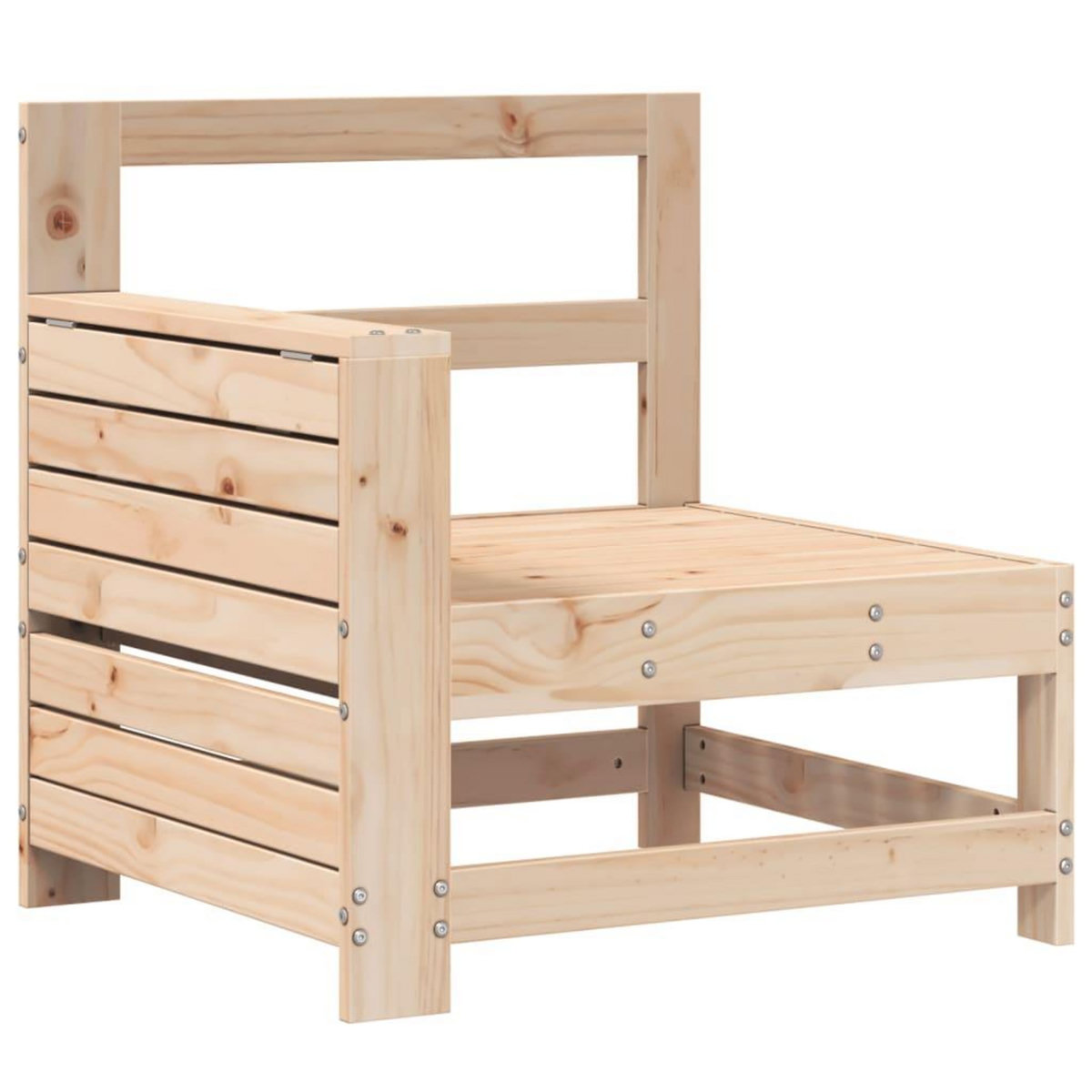 VIDAXL Canape de jardin accoudoir avec table d'appoint bois massif pin