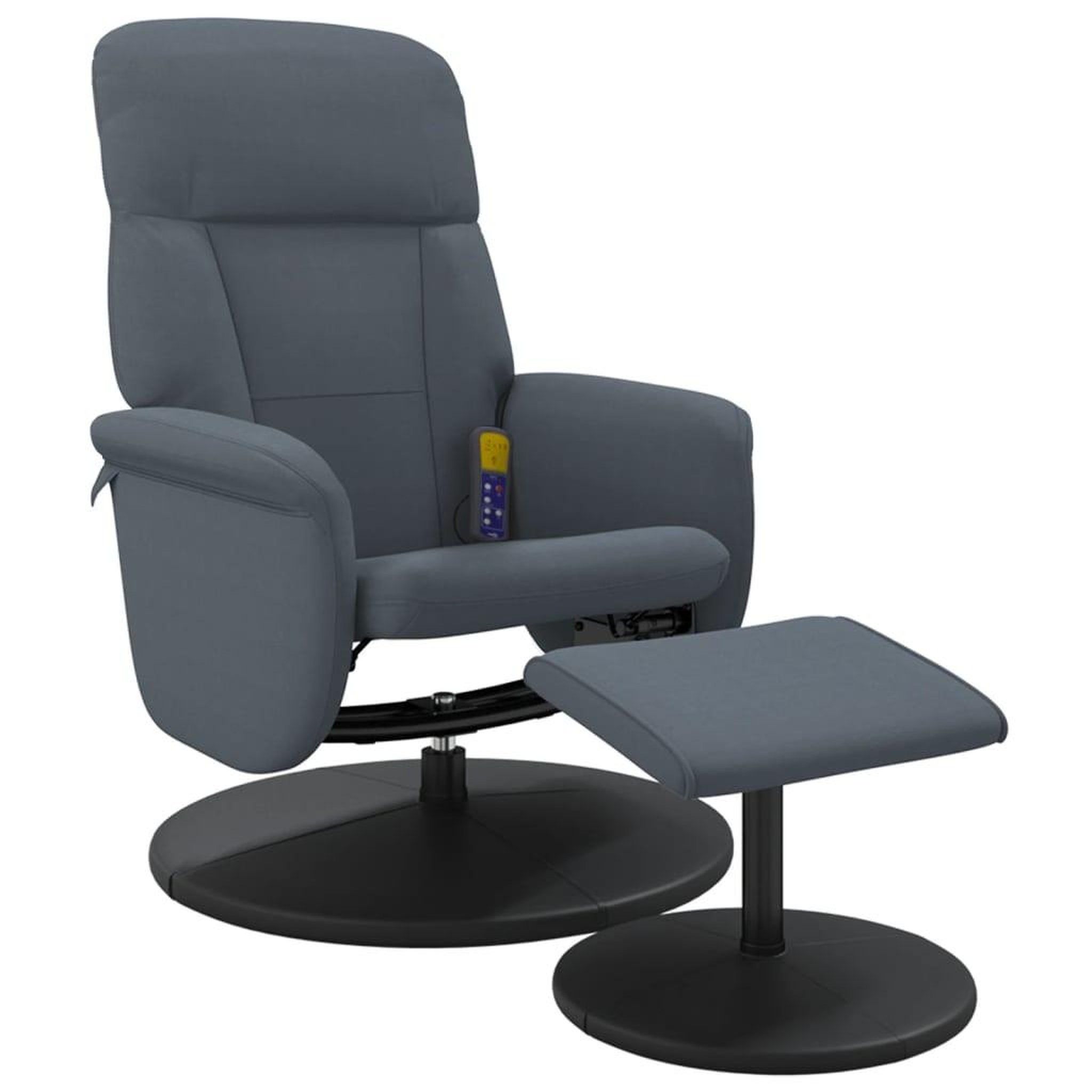 Voir la diapositive 3 : VIDAXL Fauteuil de massage inclinable repose-pied gris fonce velours