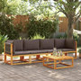 Voir la diapositive 1 : VIDAXL Salon de jardin avec coussins 4 pcs bois d'acacia massif