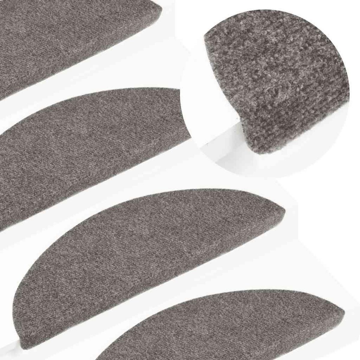 VIDAXL Tapis d'escalier auto-adhesifs 30 pcs gris 56x17x3 cm