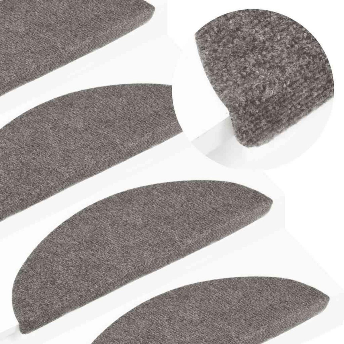 VIDAXL Tapis d'escalier auto-adhesifs 30 pcs gris 56x17x3 cm
