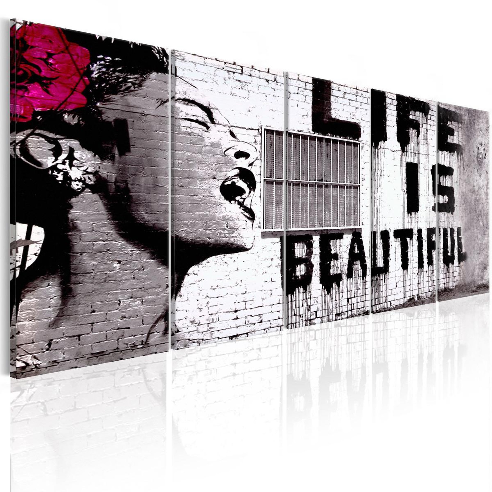 Paris Prix Tableau imprimé  banksy - life is beautiful. Coloris disponibles : Multicolore