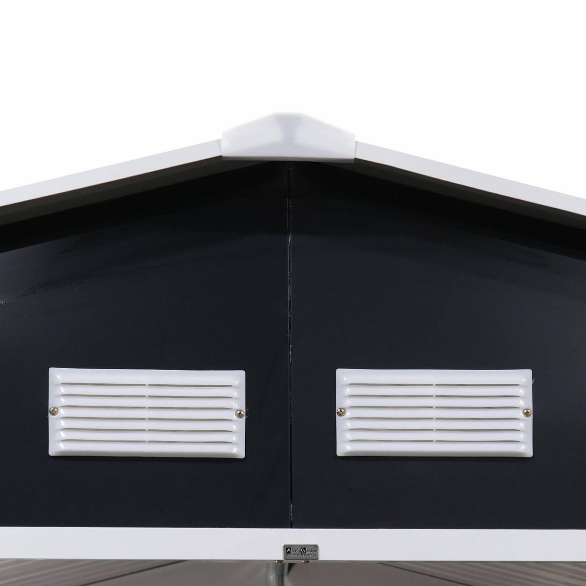 SWEEEK Abri de jardin en métal - Boulonnais - 10.85m² gris anthracite et blanc - Cabane à outils avec deux portes coulissantes. kit de fixation sol inclus. maison de rangement. remise