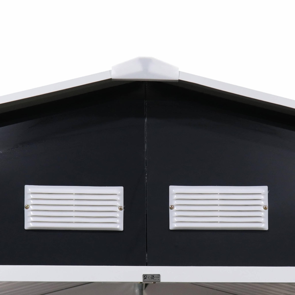 SWEEEK Abri de jardin en métal - Boulonnais - 10.85m² gris anthracite et blanc - Cabane à outils avec deux portes coulissantes. kit de fixation sol inclus. maison de rangement. remise