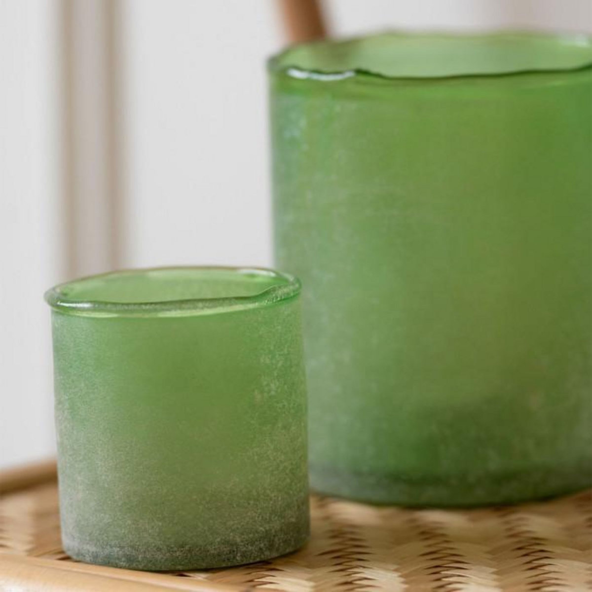 Paris Prix Lot de 3 Photophores en Verre  Ruby  15cm Vert