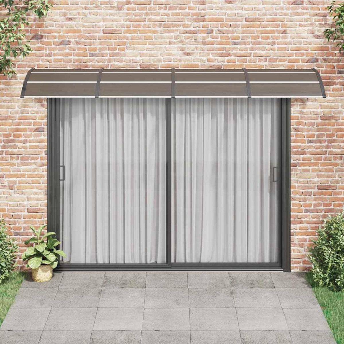 VIDAXL Auvent de porte Noir et transparent 350x75 cm Polycarbonate