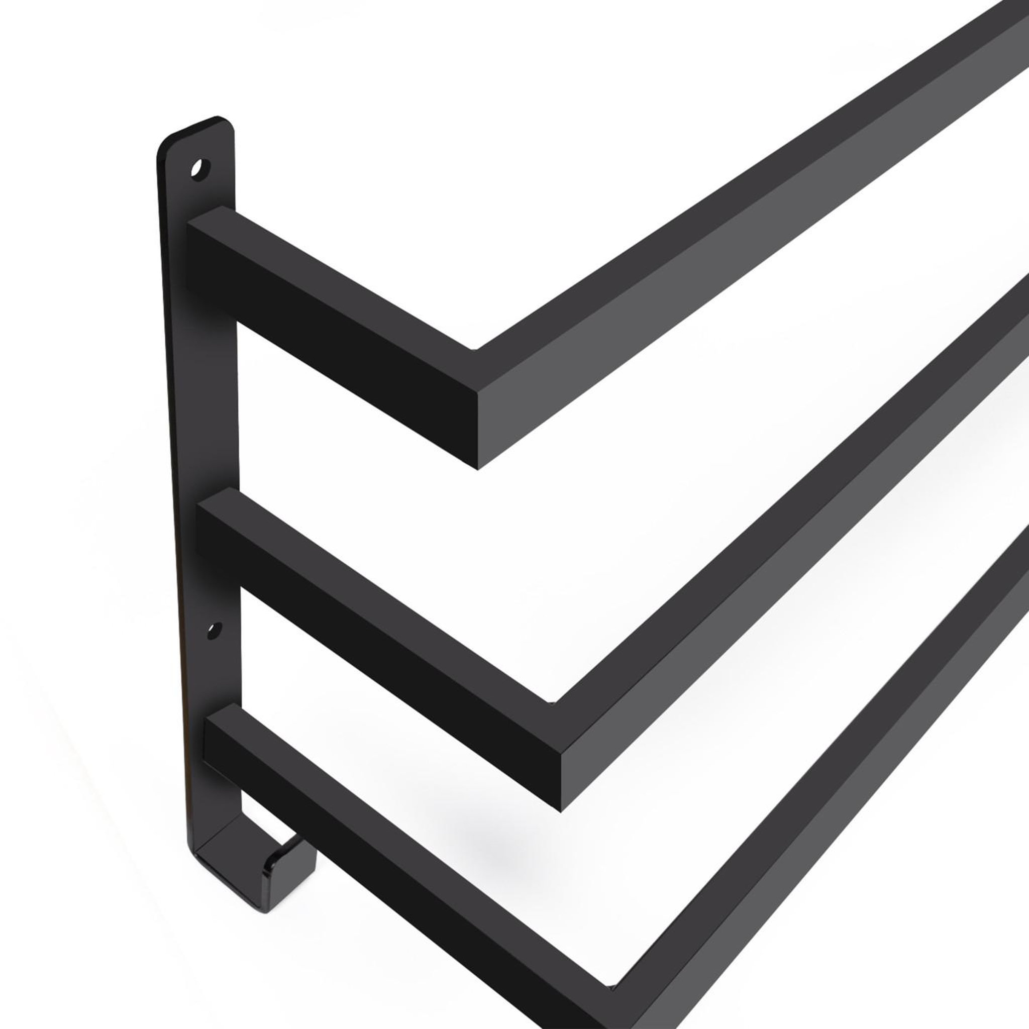 Voir la diapositive 5 : ID MARKET Porte-serviettes mural 3 niveaux dallas métal noir design industriel