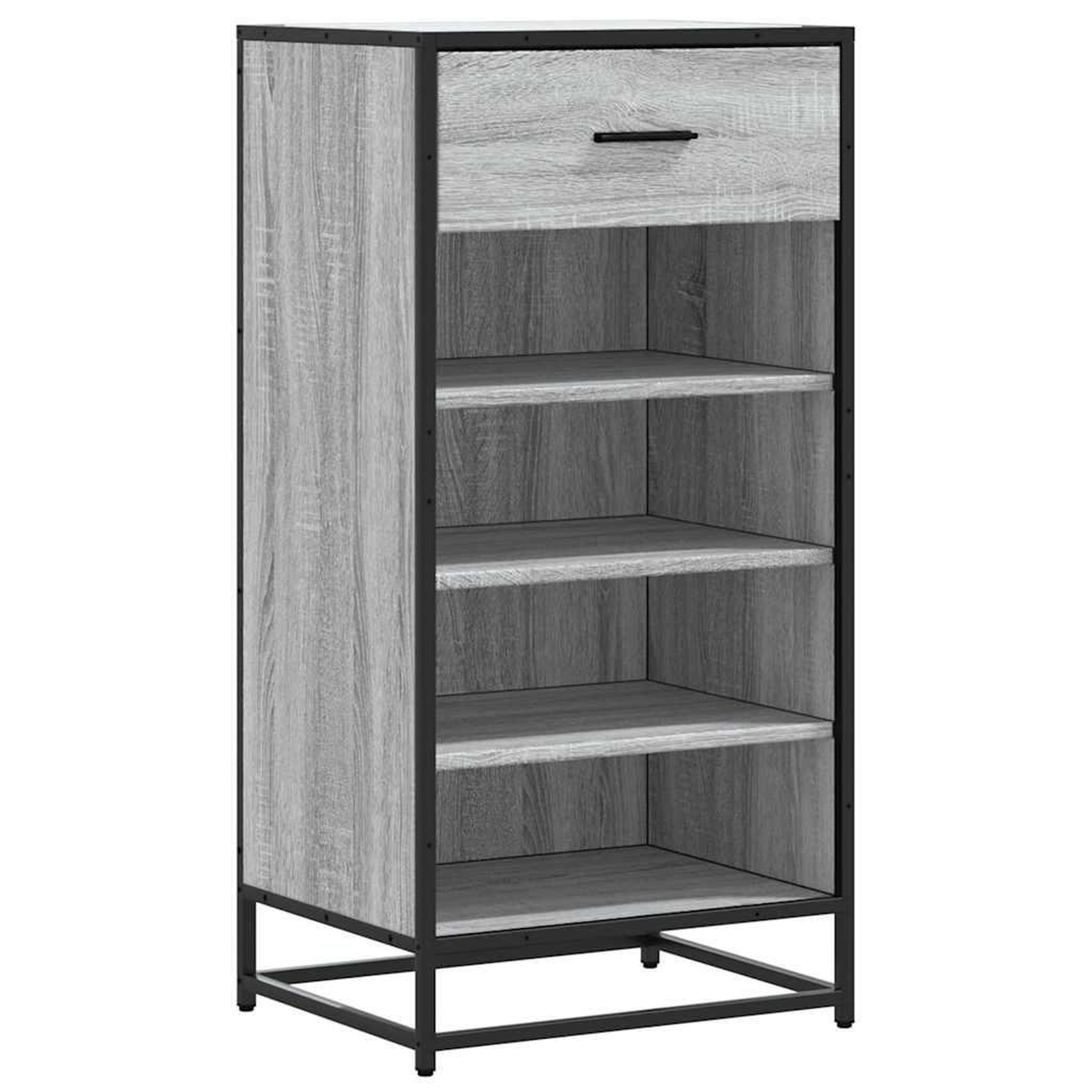 Voir la diapositive 2 : VIDAXL Etagere a chaussures sonoma gris 48x38x97,5 cm bois ingenierie