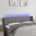 VIDAXL Tete de lit a LED Gris fonce 147x16x78/88 cm Tissu
