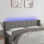 Voir la diapositive 1 : VIDAXL Tete de lit a LED Gris fonce 147x16x78/88 cm Tissu