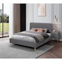 Voir la diapositive 2 : Habitat et Jardin Lit double en tissu  Louise  - 140 x 190 cm - Gris