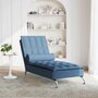 Voir la diapositive 3 : VIDAXL Chaise longue de massage avec traversin bleu tissu