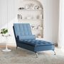 Voir la diapositive 3 : VIDAXL Chaise longue de massage avec traversin bleu tissu