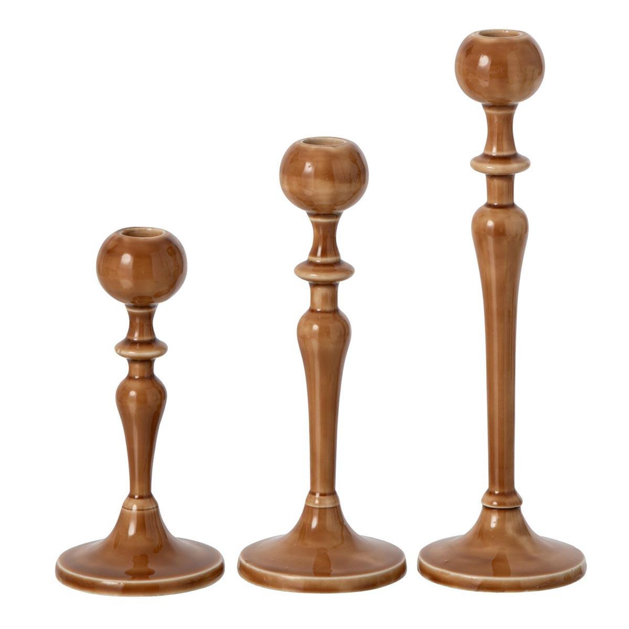 J-LINE Lot de 3 chandeliers en métal  eno  27cm ocre