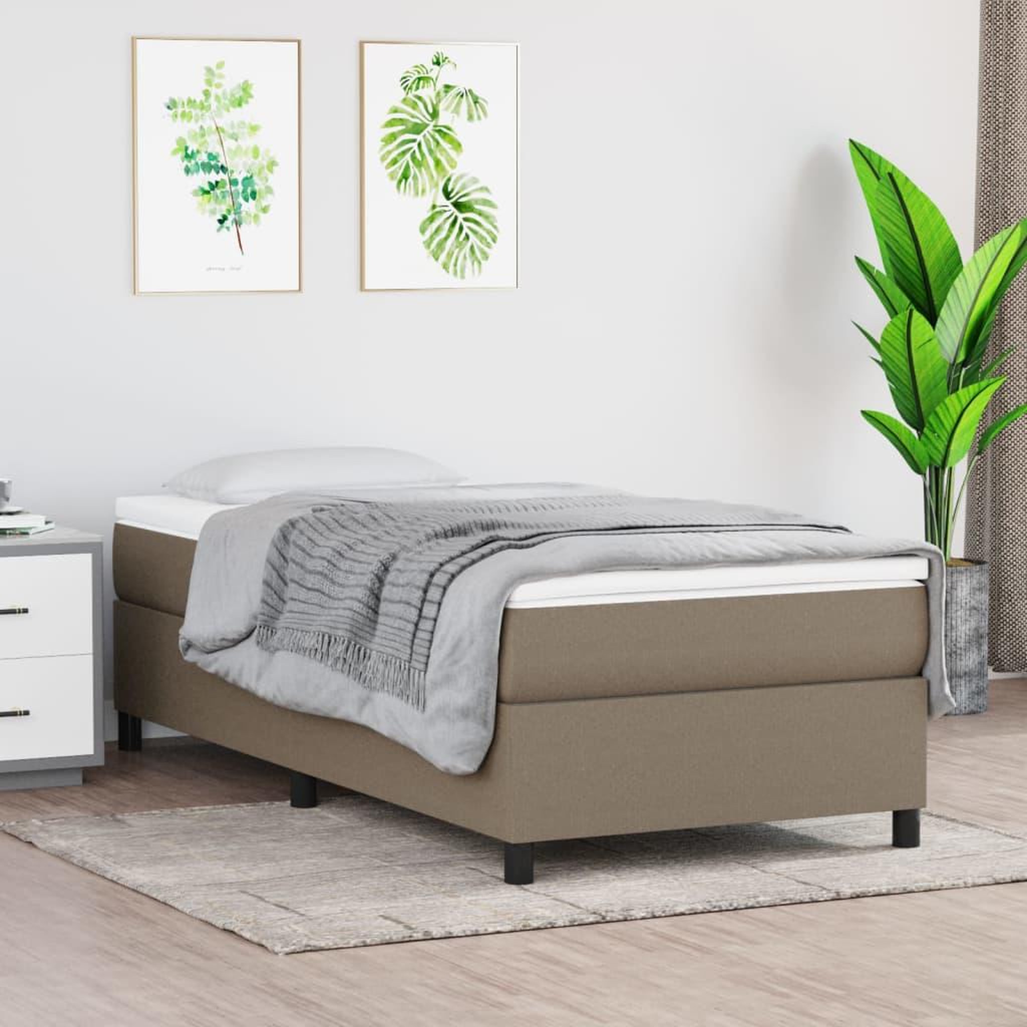 VIDAXL Cadre de lit sans matelas taupe 100x200 cm tissu