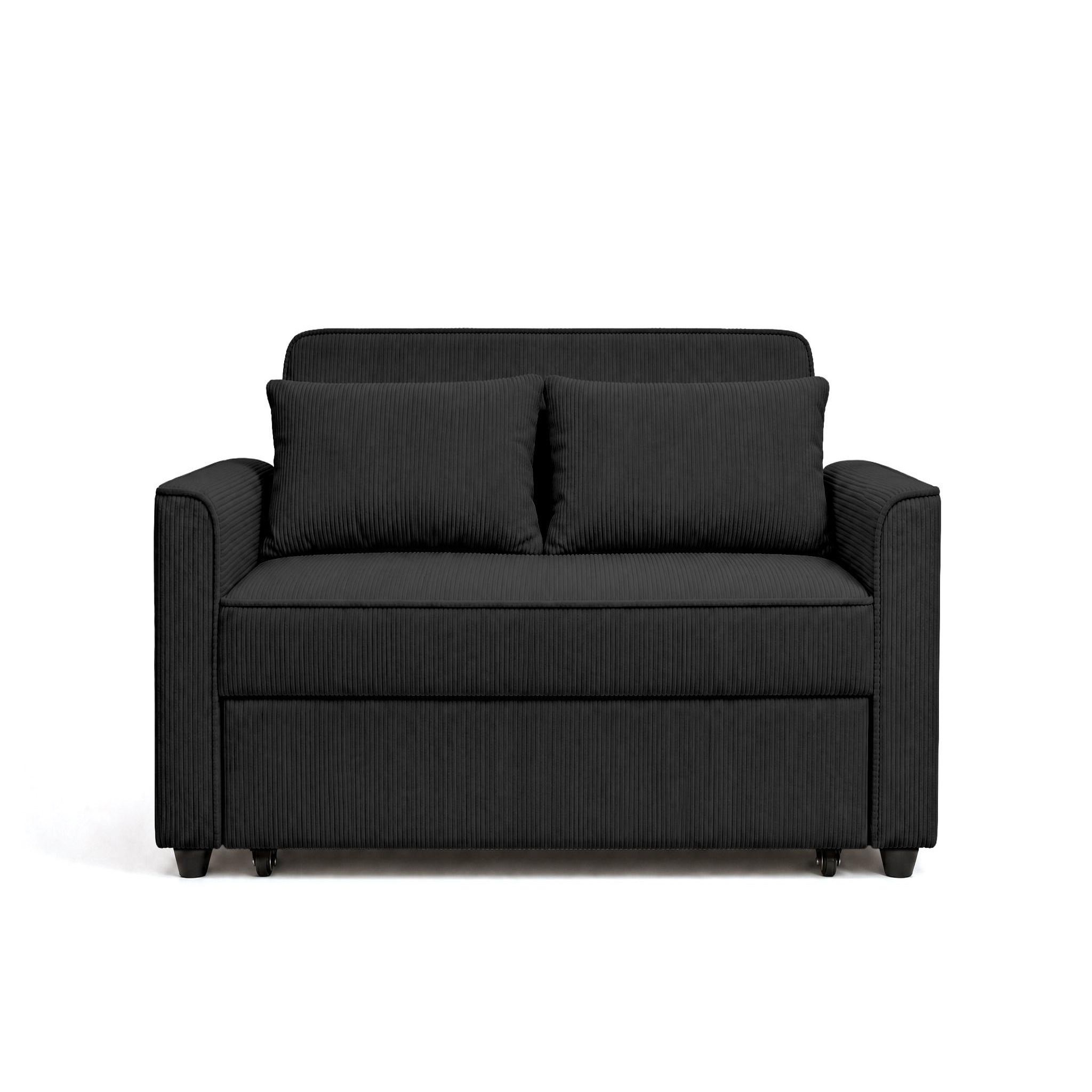 Voir la diapositive 1 : BEST MOBILIER Ernest - canapé droit 2 places convertible en velours côtelé