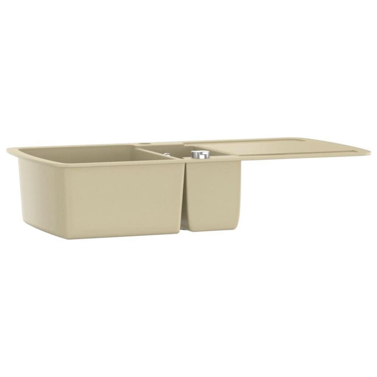 VIDAXL Evier de cuisine Granit Double lavabo Beige