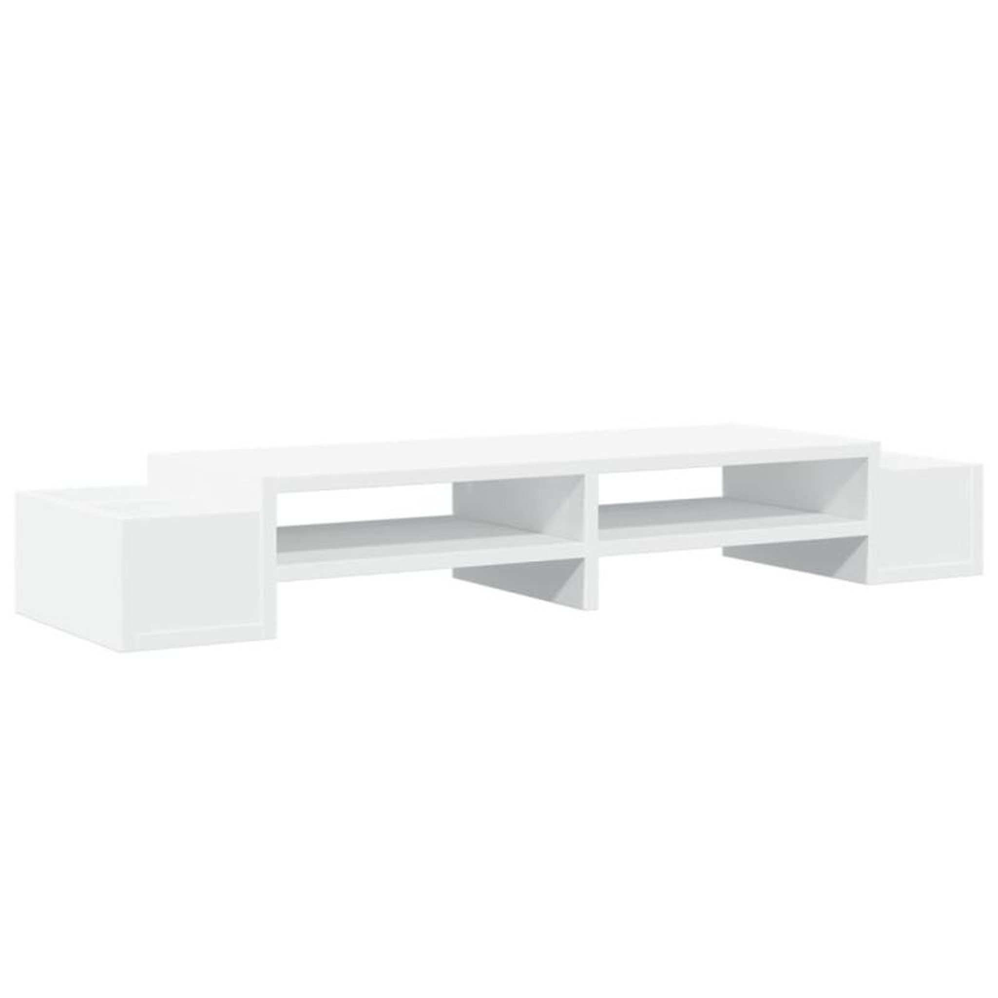Voir la diapositive 2 : VIDAXL Support de moniteur avec rangement blanc bois d ingénierie