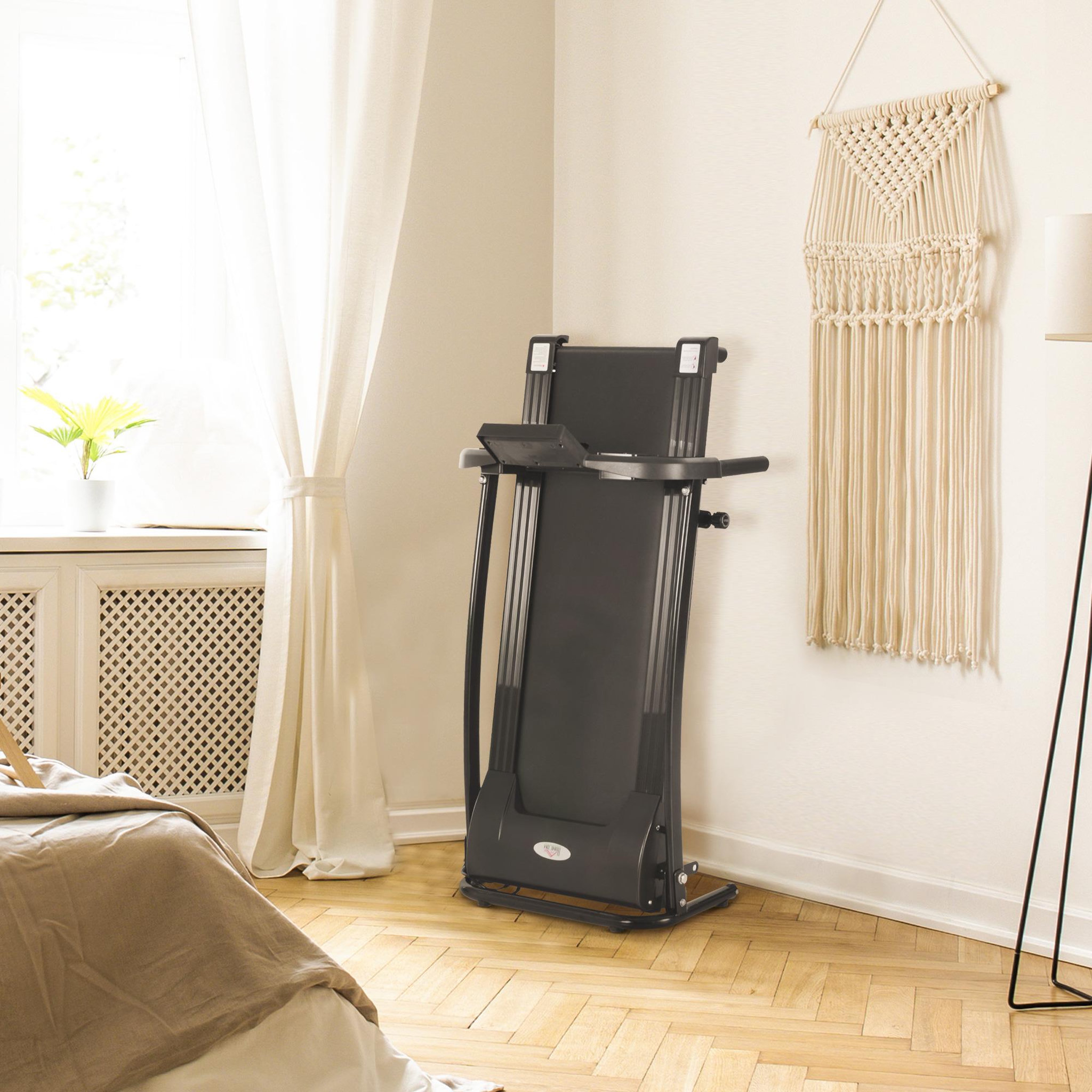 Voir la diapositive 4 : HOMCOM Tapis électrique de course pliable 1-9 Km/h 500 W écran LCD 3 programmes noir
