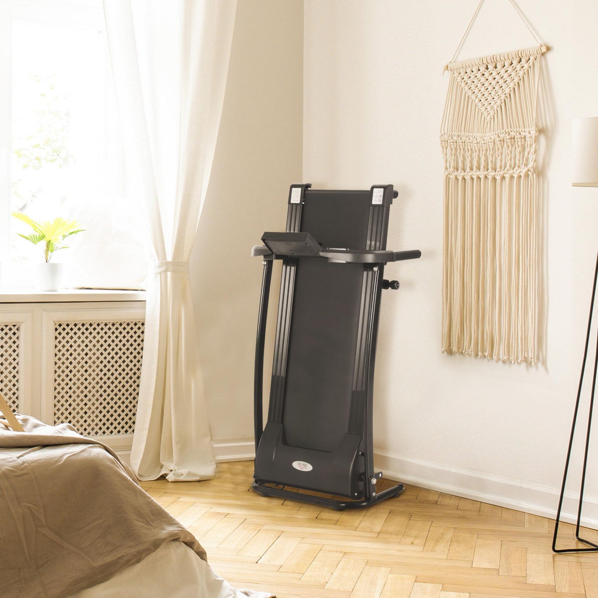 HOMCOM Tapis électrique de course pliable 1-9 Km/h 500 W écran LCD 3 programmes noir