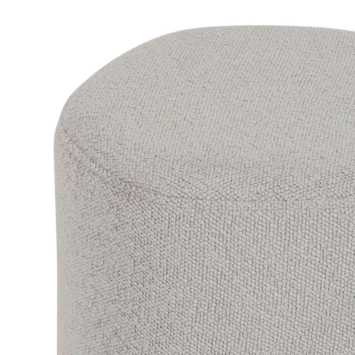 ATMOSPHERA Pouf galet petit modèle en bouclette - Gris