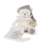 DOUDOU ET COMPAGNIE Doudou 25 ans - Ours blanc pantin attache sucette