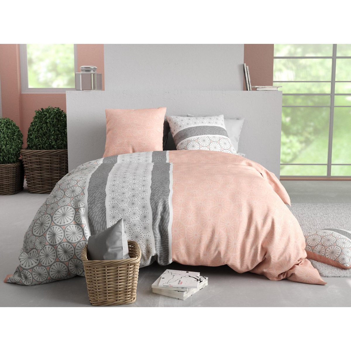 ATELIER DU COTON Parure Housse De Couette 100% Coton 57fils Coraline