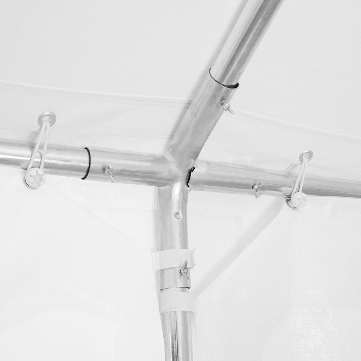 ID MARKET Tente de réception 4x8 M barnum PE 180gr/m² chapiteau blanc 40 personnes