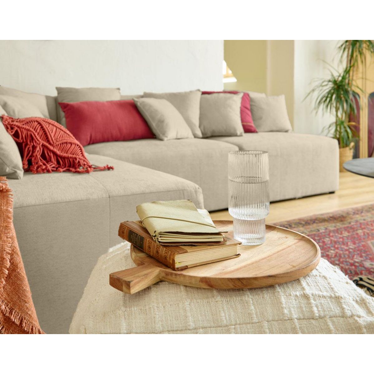 LISA DESIGN Amalfi - canapé modulable d'angle réversible - 4 places - en tissu