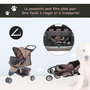 Voir la diapositive 4 : PAWHUT Poussette buggy pour chien chat animaux roue avant pivotante 360 degrés marron