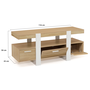 Voir la diapositive 5 : ID MARKET Meuble TV 116 cm PHOENIX avec tiroirs bois et blanc