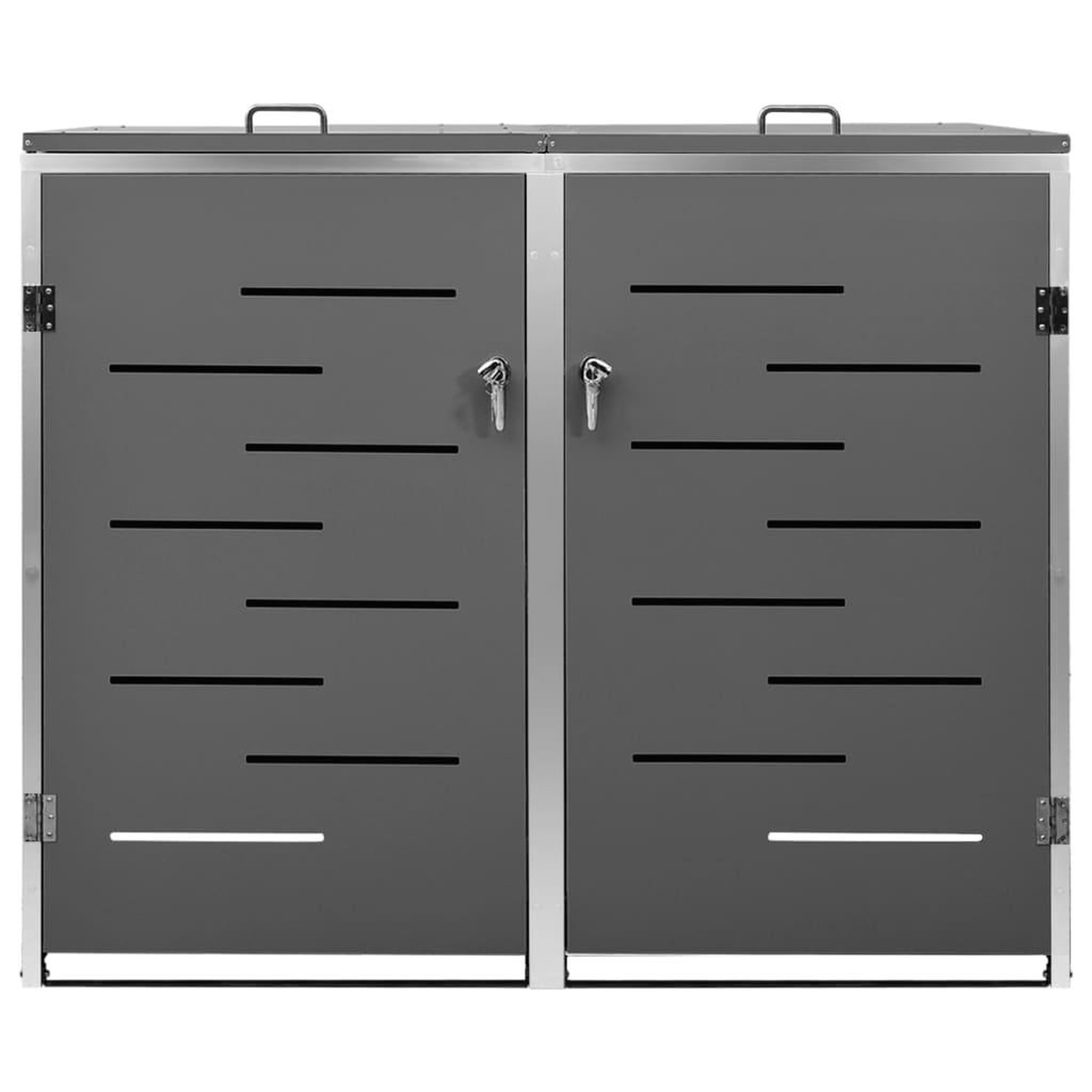 Voir la diapositive 3 : VIDAXL Abri pour deux poubelles 138x77,5x112,5 cm Inox