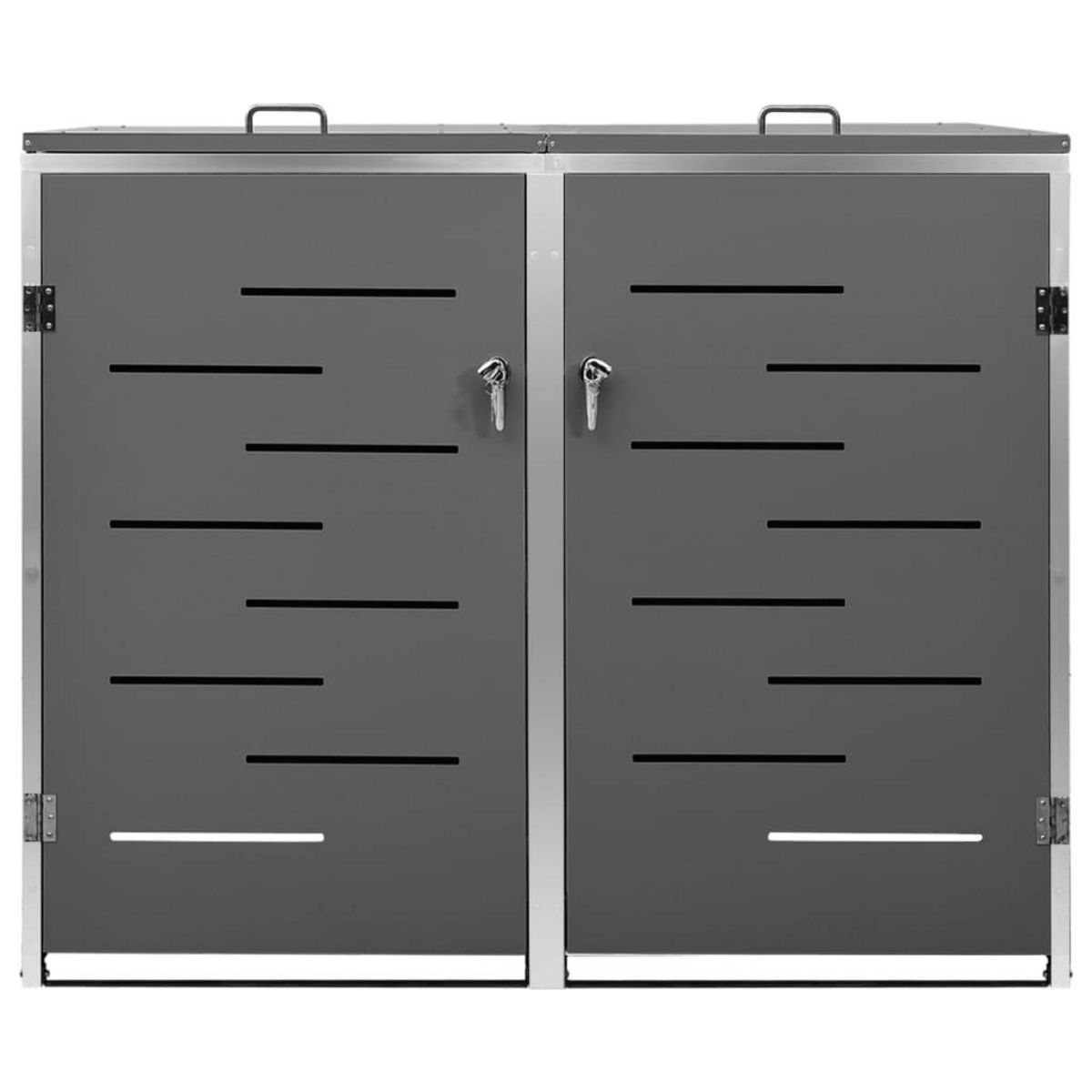VIDAXL Abri pour deux poubelles 138x77,5x112,5 cm Inox