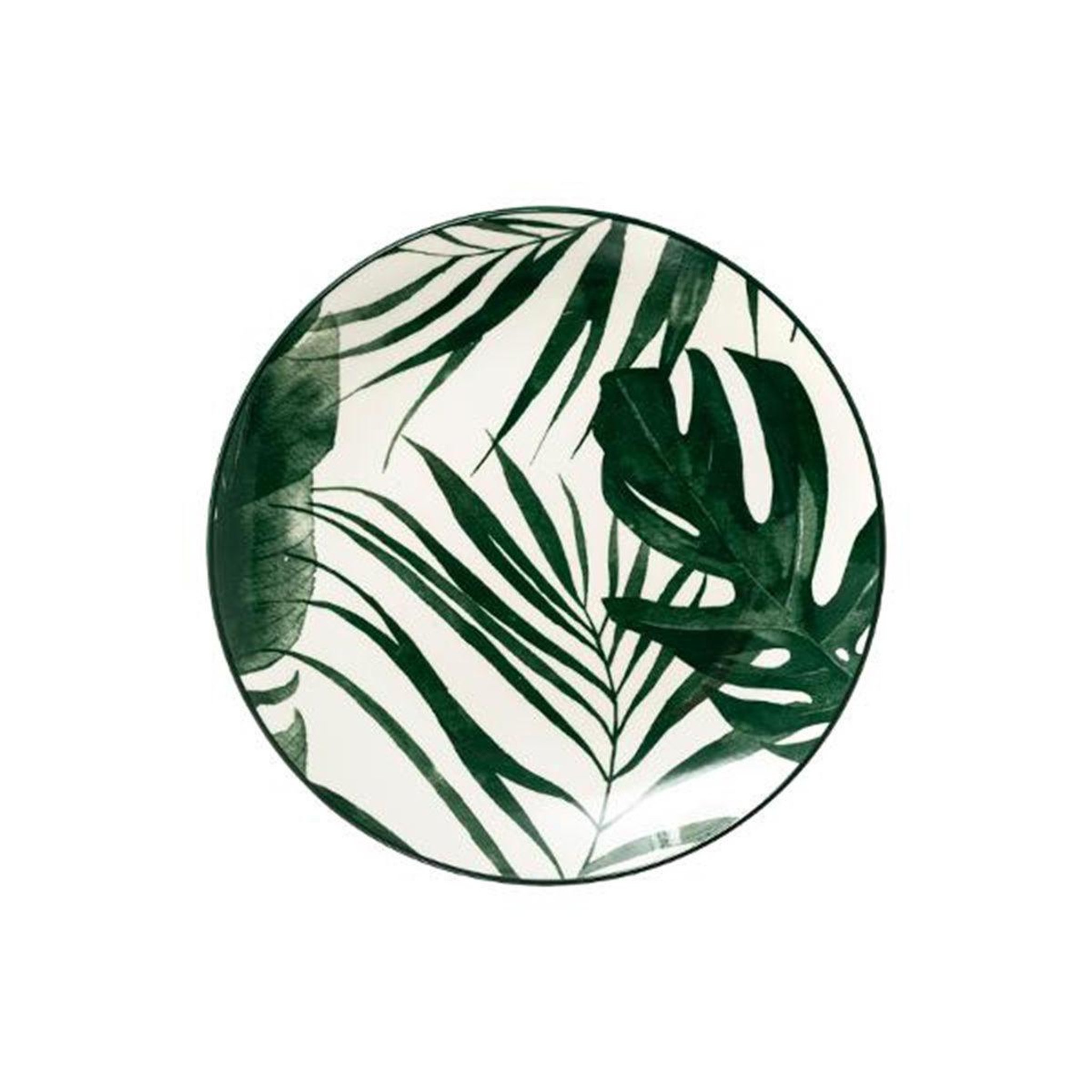 SECRET DE GOURMET Lot de 6 assiettes creuses  palme  20cm vert