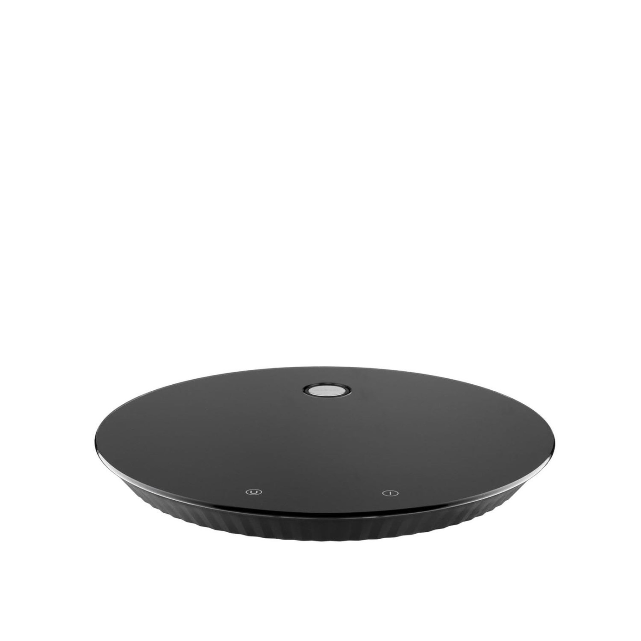 ALESSI Alessi Plissé MDL16 B - Balance de Cuisine Numérique avec Support Mural, Verre Trempé et Résine Thermoplastique, Batterie Rechargeable USB-C, Noir