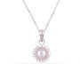 Voir la diapositive 1 : L'ATELIER D'AZUR Collier - Pendentif Or Blanc - Perle et Zirconiums - Chaine Argentée