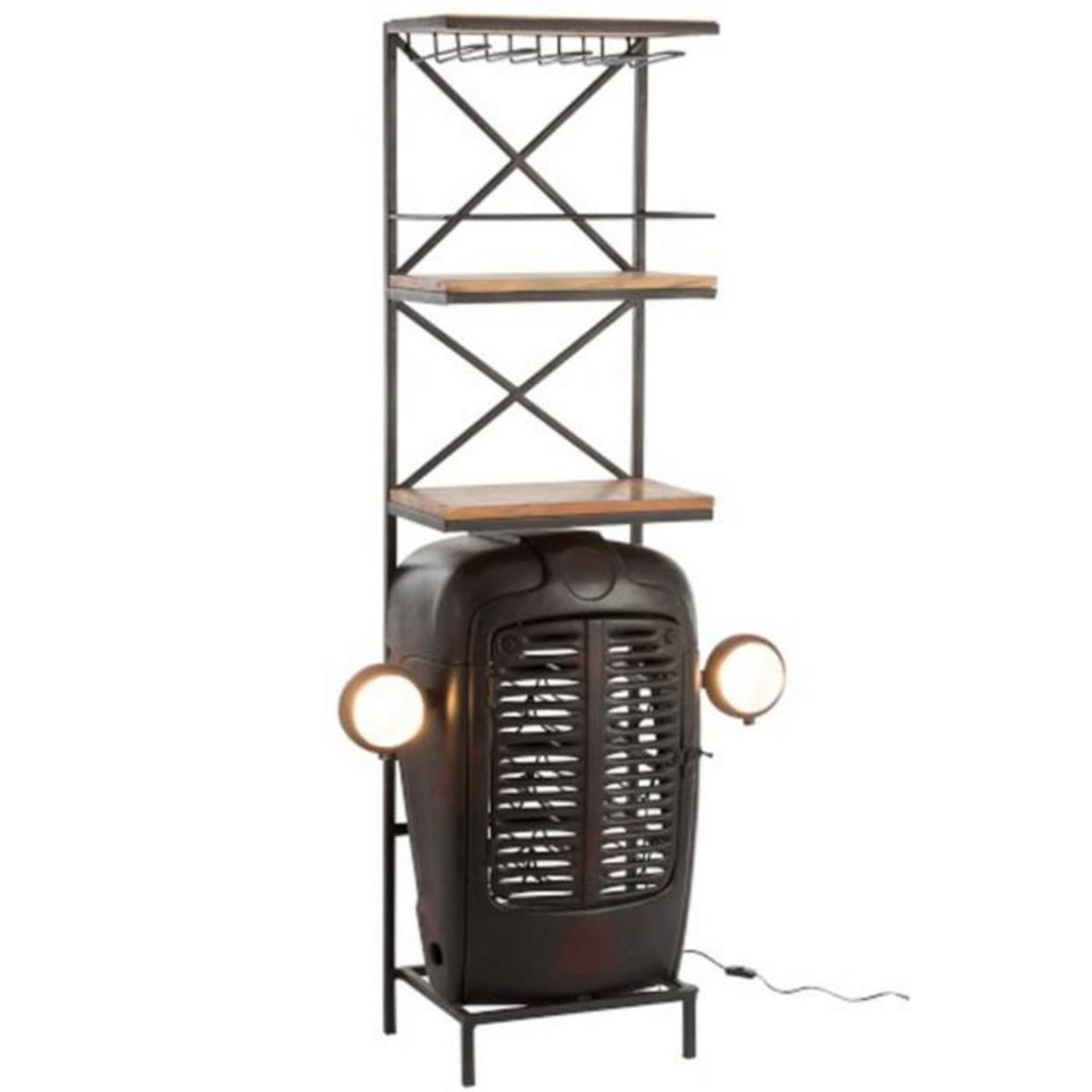 Paris Prix Comptoir de Bar en Métal  Tracteur  181cm Noir