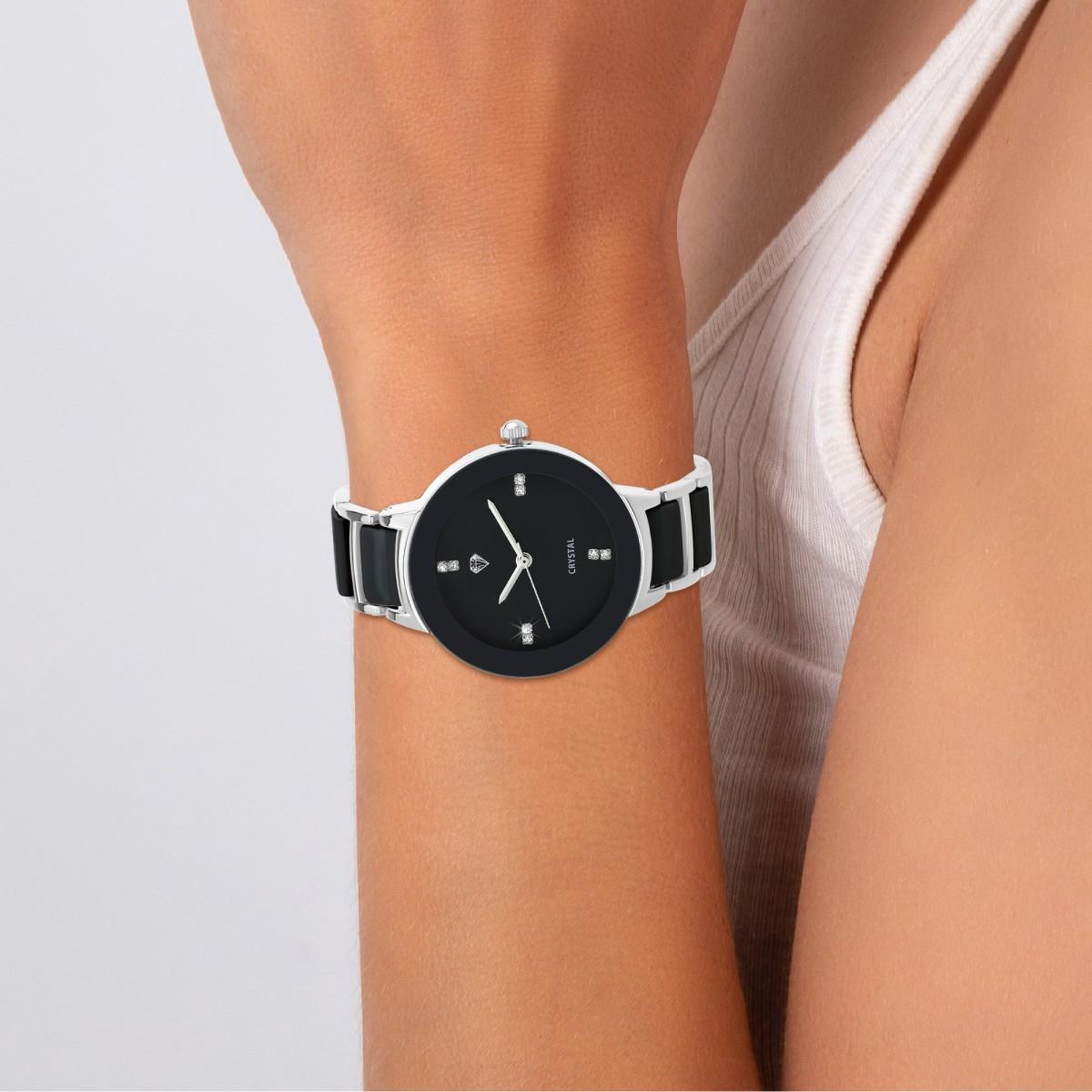 Voir la diapositive 2 : SC CRYSTAL Montre Allegra élégante ornée de Cristaux scintillants par SC Crystal