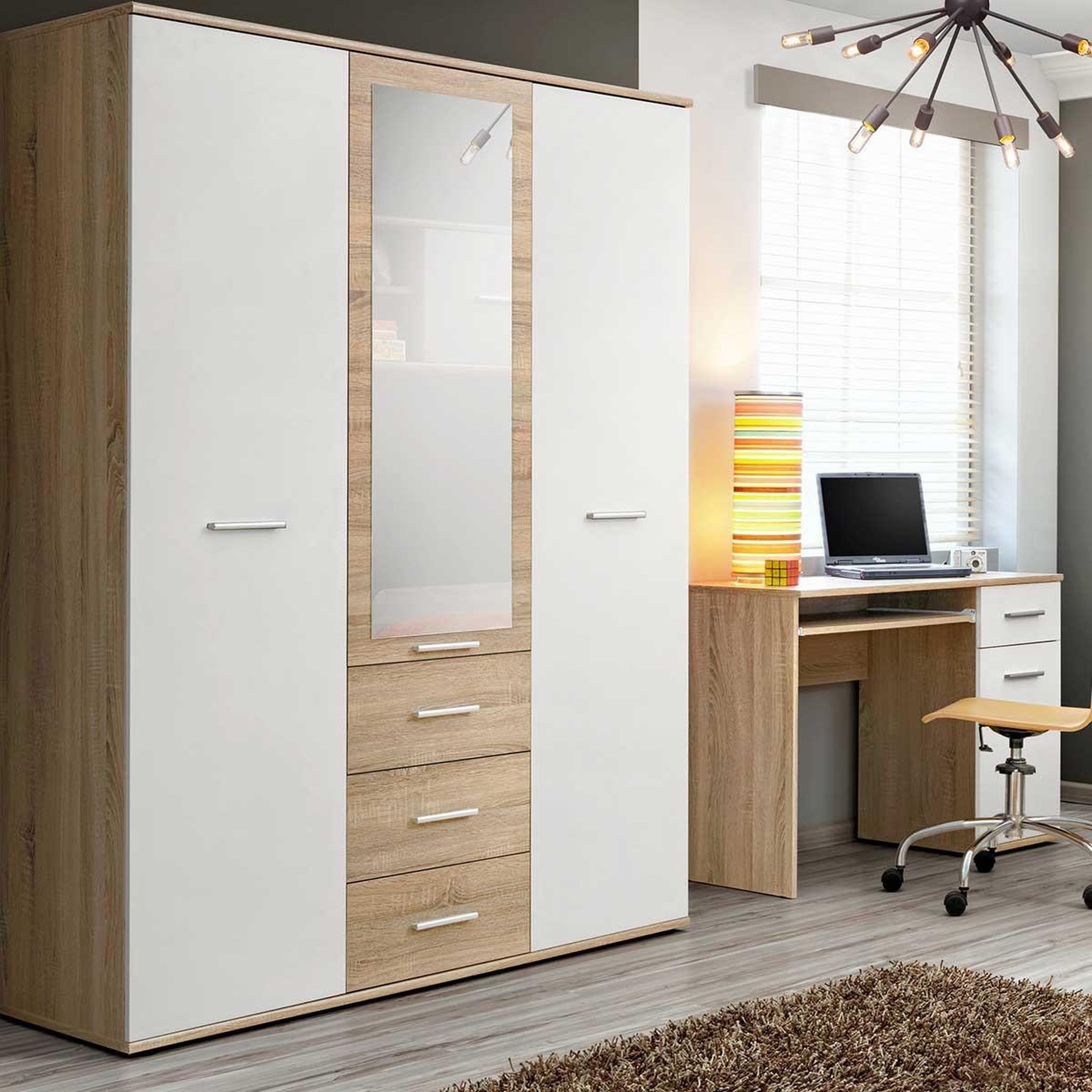 Voir la diapositive 2 : Paris Prix Chambre complète enfant 4p  dino iii  chêne & blanc