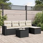 VIDAXL Salon de jardin 6 pcs avec coussins noir resine tressee